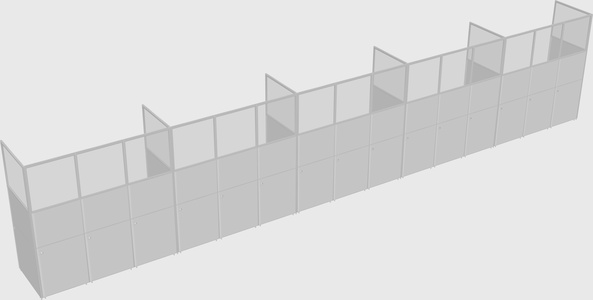 Shared rectangular cubicle