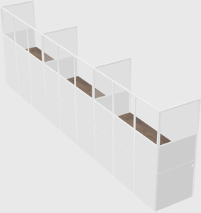 Shared rectangular cubicle