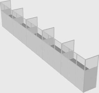 Shared rectangular cubicle