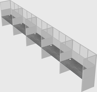 Shared rectangular cubicle