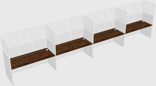 Shared rectangular cubicle