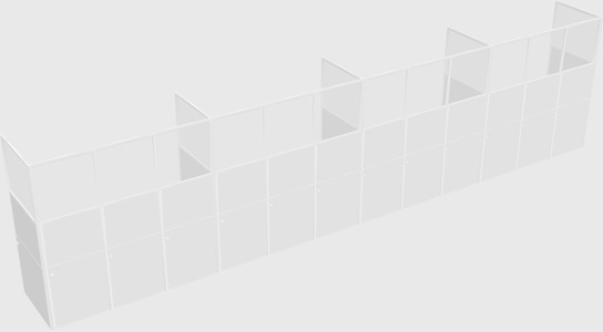 Shared rectangular cubicle