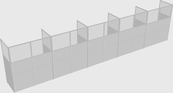 Shared rectangular cubicle