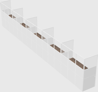 Shared rectangular cubicle