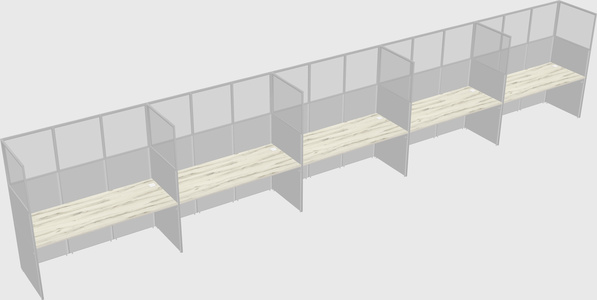 Shared rectangular cubicle