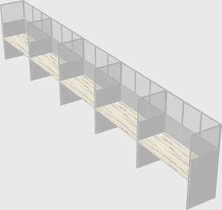 Shared rectangular cubicle