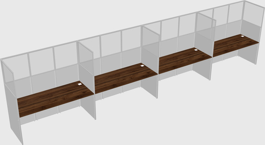 Shared rectangular cubicle