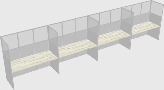 Shared rectangular cubicle