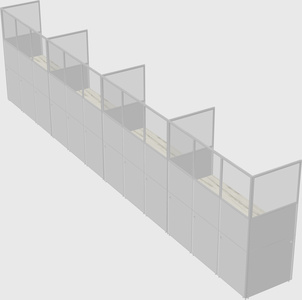 Shared rectangular cubicle
