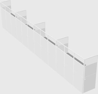 Shared rectangular cubicle