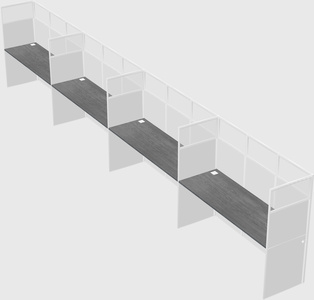 Shared rectangular cubicle