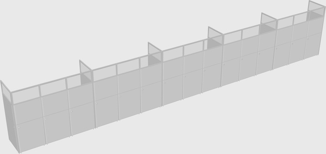 Shared rectangular cubicle