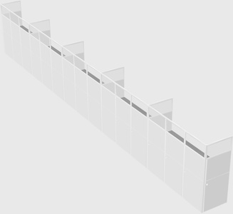 Shared rectangular cubicle