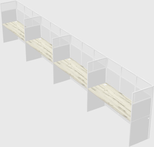 Shared rectangular cubicle
