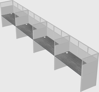 Shared rectangular cubicle