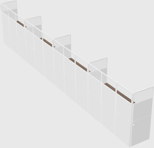 Shared rectangular cubicle