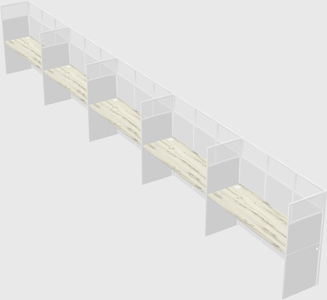 Shared rectangular cubicle