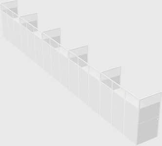 Shared rectangular cubicle