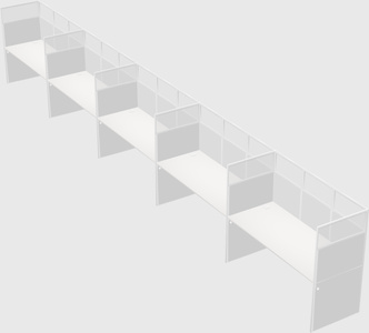 Shared rectangular cubicle
