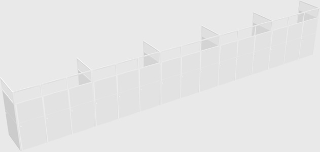 Shared rectangular cubicle