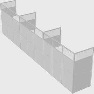 Shared rectangular cubicle