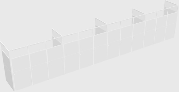Shared rectangular cubicle