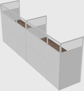 Shared rectangular cubicle