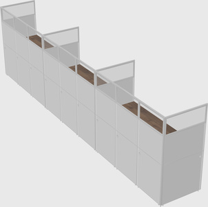 Shared rectangular cubicle