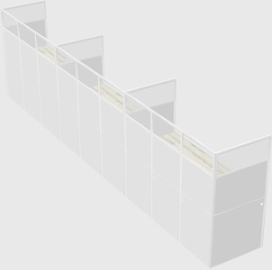 Shared rectangular cubicle