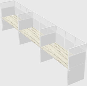 Shared rectangular cubicle