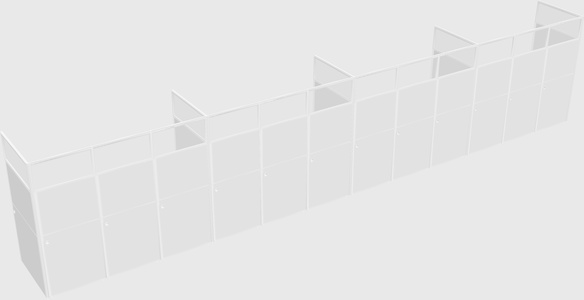 Shared rectangular cubicle