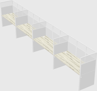 Shared rectangular cubicle