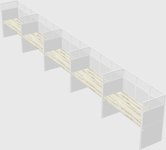 Shared rectangular cubicle