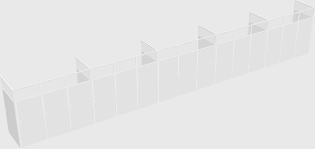 Shared rectangular cubicle