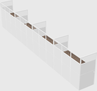 Shared rectangular cubicle