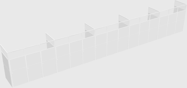 Shared rectangular cubicle