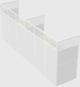 Shared rectangular cubicle