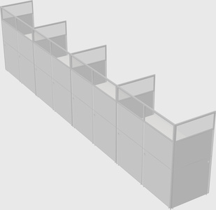 Shared rectangular cubicle