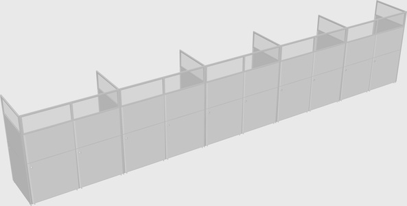 Shared rectangular cubicle