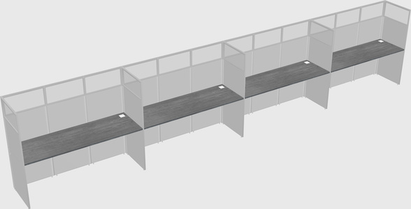Shared rectangular cubicle