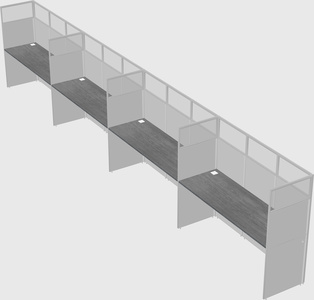 Shared rectangular cubicle