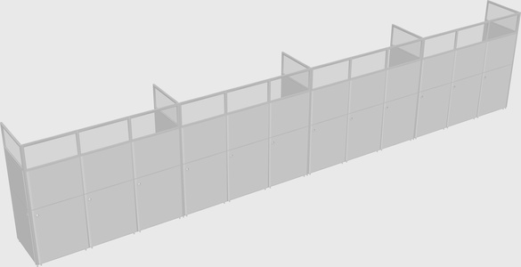 Shared rectangular cubicle