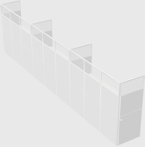 Shared rectangular cubicle