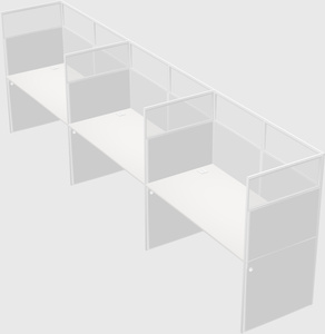 Shared rectangular cubicle