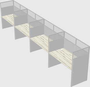 Shared rectangular cubicle