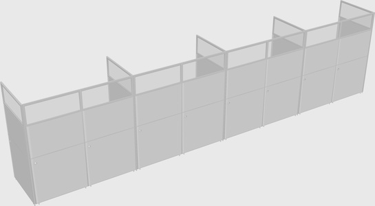 Shared rectangular cubicle