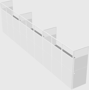 Shared rectangular cubicle