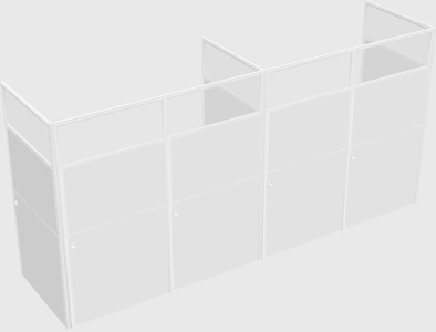 Shared rectangular cubicle