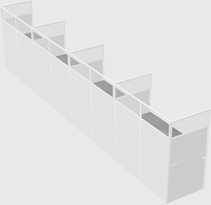 Shared rectangular cubicle