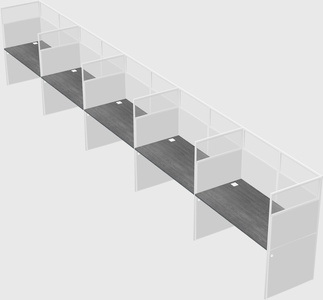 Shared rectangular cubicle